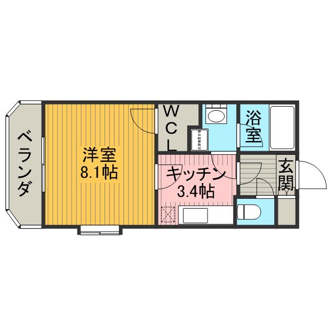 リリーフ・ウエスト(1K/3階)の間取り写真