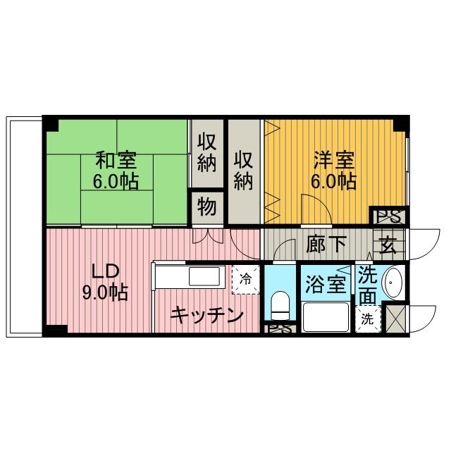 クレッセ(2LDK/2階)の間取り写真