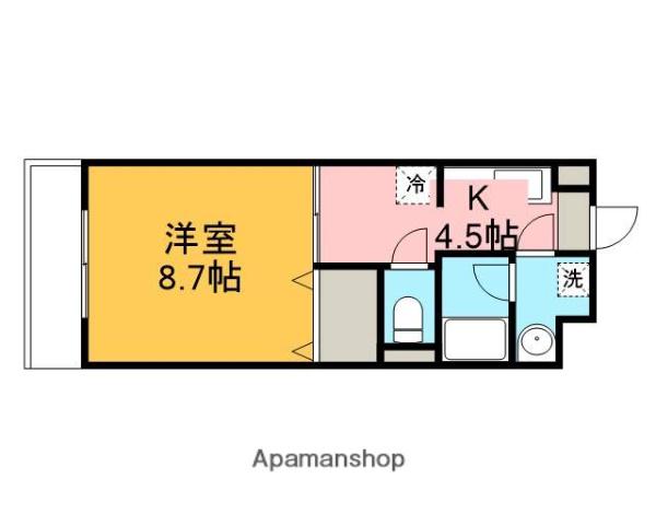 オリーブ(ワンルーム/1階)の間取り写真