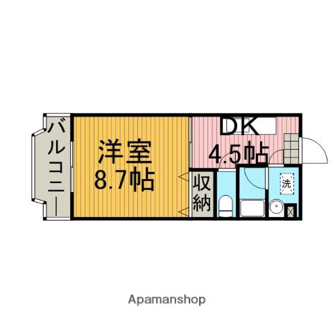 シーグランドゥール(1DK/3階)の間取り写真