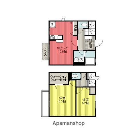 ＦＬＩＧＨＴ　Ⅰ(2LDK)の間取り写真