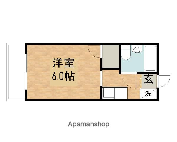 サンリバティ相模大野(ワンルーム/2階)の間取り写真