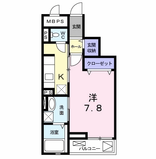SUNNY SIDE(1K/3階)の間取り写真