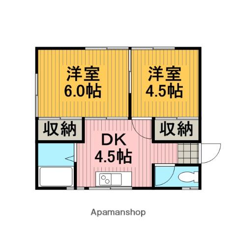 相模線 原当麻駅 徒歩12分 1階建 築54年(2K)の間取り写真