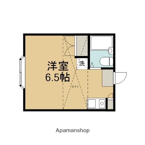 京王電鉄相模原線 南大沢駅 徒歩15分 2階建 築34年(ワンルーム/2階)の間取り写真