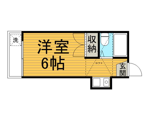 キャロットハウス町田(ワンルーム/2階)の間取り写真