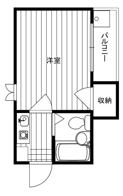 HILLS高座渋谷(1K/2階)の間取り写真