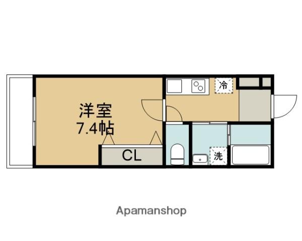 ヒルズフェリーチェ(1K/1階)の間取り写真