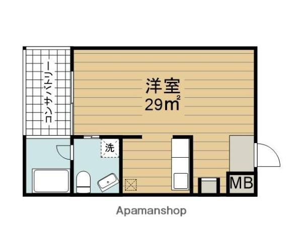 GARDENS FLAT(1K/3階)の間取り写真