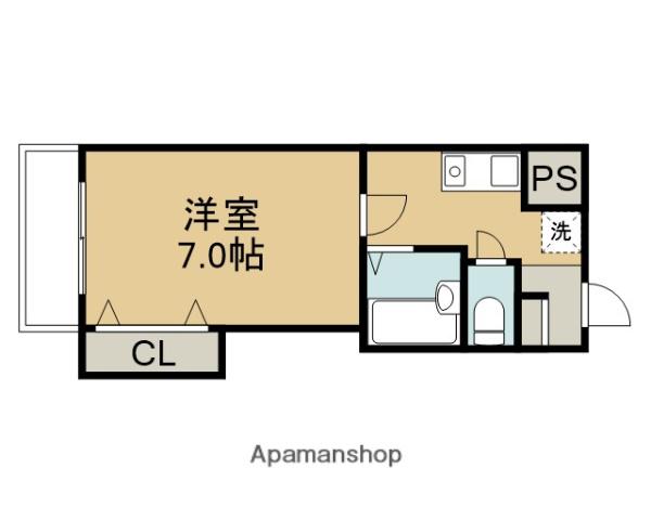 キャンベラ24(1DK/4階)の間取り写真