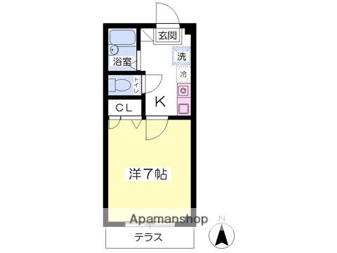 ボスコ南大沢(1K/1階)の間取り写真