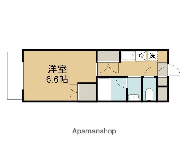 いぶきドミトリー(ワンルーム/1階)の間取り写真