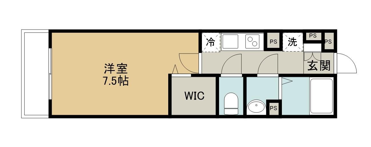 デア清新(1K/1階)の間取り写真