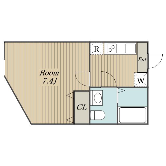 ブルームテラス(1K/1階)の間取り写真