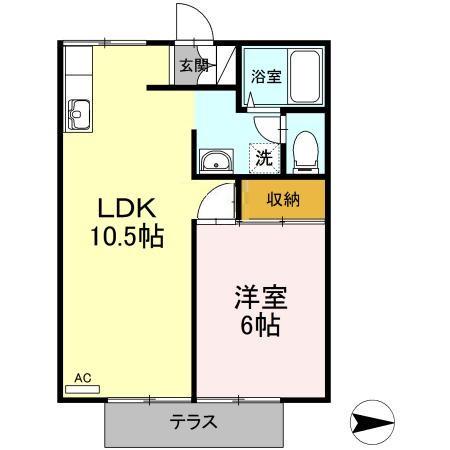 エステートニューミー(1LDK/1階)の間取り写真