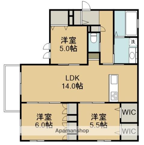 ミュゲット(3LDK/2階)の間取り写真