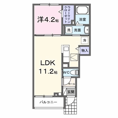 メゾン・リファーレ(1LDK/1階)の間取り写真