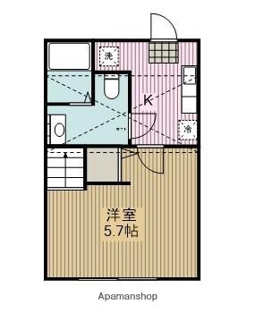ザハウス八王子東中野(ワンルーム/2階)の間取り写真