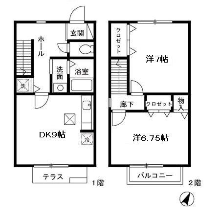 セジュール・ソシア(2LDK)の間取り写真