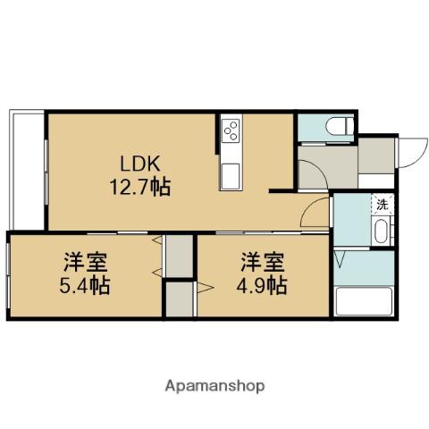 ラ・フレーズ橋本(2LDK/1階)の間取り写真