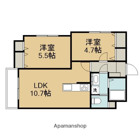 ラ・フレーズ橋本(2LDK/2階)の間取り写真
