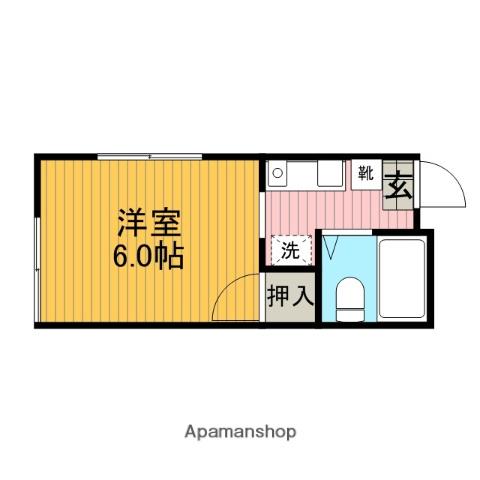 旭コーポ(ワンルーム/2階)の間取り写真