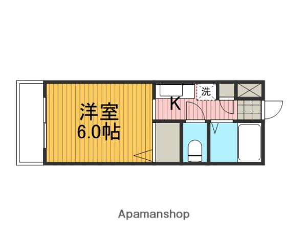 ワンダーランドB(1K/4階)の間取り写真