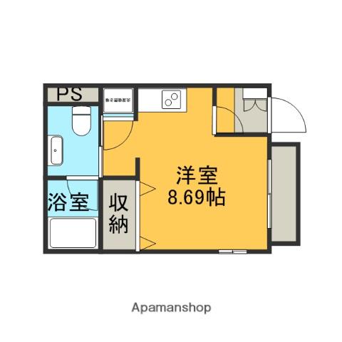 フラワーコート(ワンルーム/1階)の間取り写真