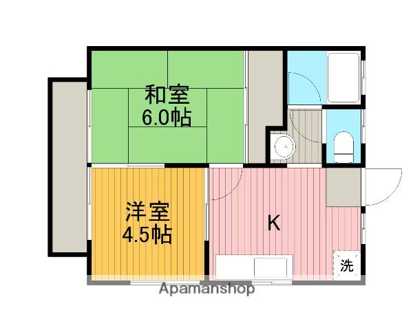 鹿沼公園ハイツ(2DK/1階)の間取り写真