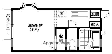 ミモザ館(ワンルーム/1階)の間取り写真