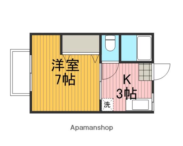 シティハイムケネスA(1K/1階)の間取り写真