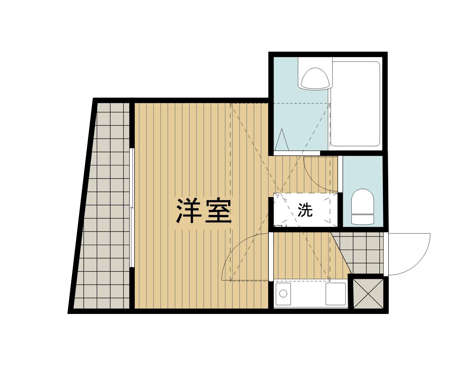 COMODOAP相模大野A(1K/2階)の間取り写真
