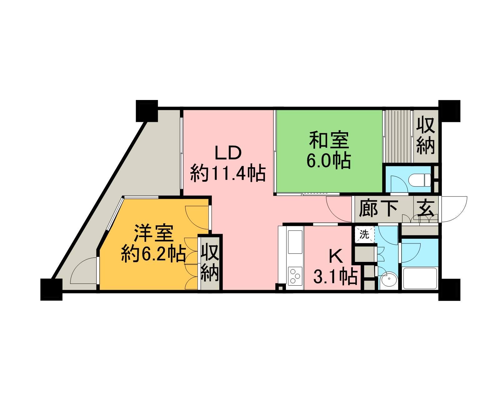 BSタワー橋本(2LDK/27階)の間取り写真