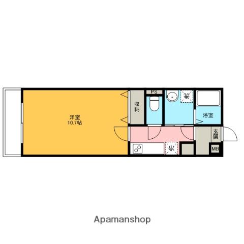 シティパレス南林間(1K/2階)の間取り写真