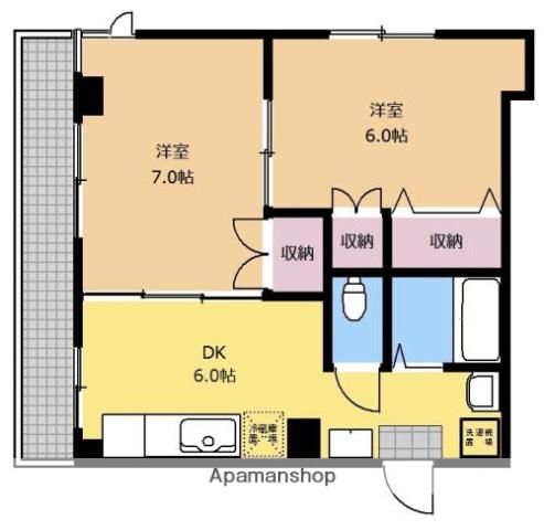 グランメゾンミューズ(2DK/2階)の間取り写真