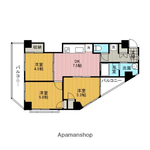 キャトルセゾン橋本5(3DK/6階)の間取り写真