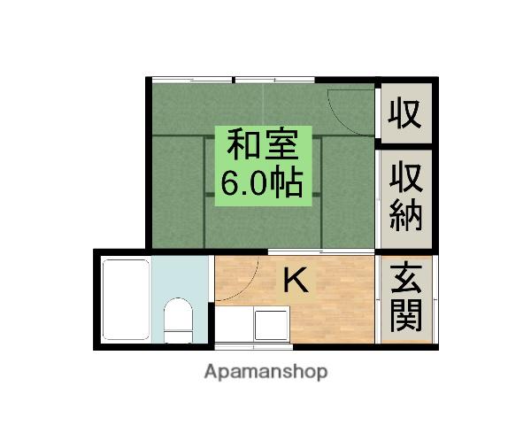 泉荘(1K/2階)の間取り写真