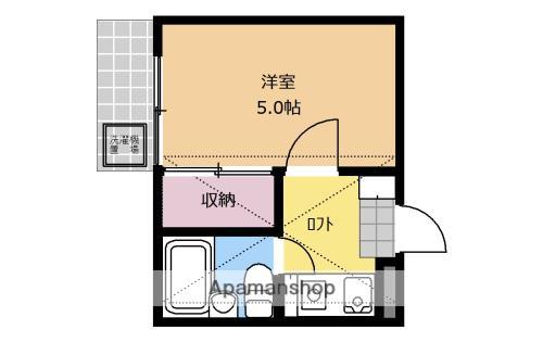 ベルメゾン相模原(1K/1階)の間取り写真
