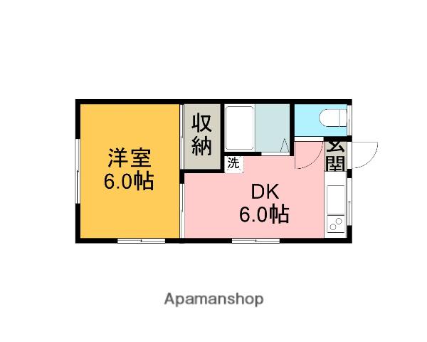 タワー荘(1DK/1階)の間取り写真