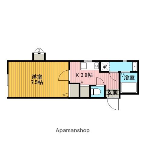 ベルメゾン(1K/2階)の間取り写真