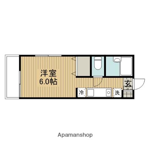 ニューパレス北里Ⅱ(1K/2階)の間取り写真