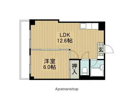 田中マンション(1LDK/1階)の間取り写真