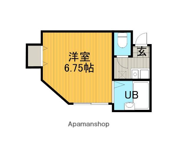 ロッシェル北里Ⅱ号棟(1K/1階)の間取り写真