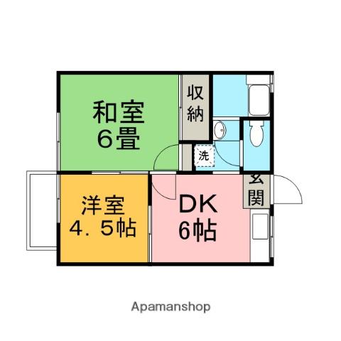 第2八木ハイツ 2階階 間取り