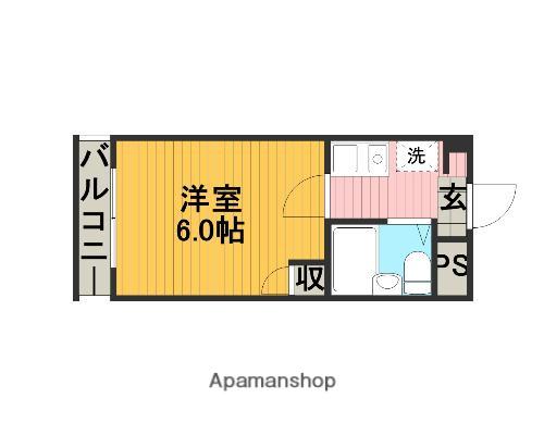 セルビス南台(1K/3階)の間取り写真