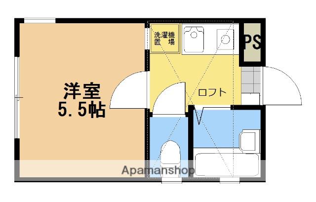 グリーンロード(ワンルーム/1階)の間取り写真