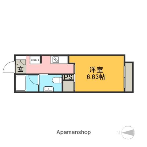 フラワーコート(1K/1階)の間取り写真