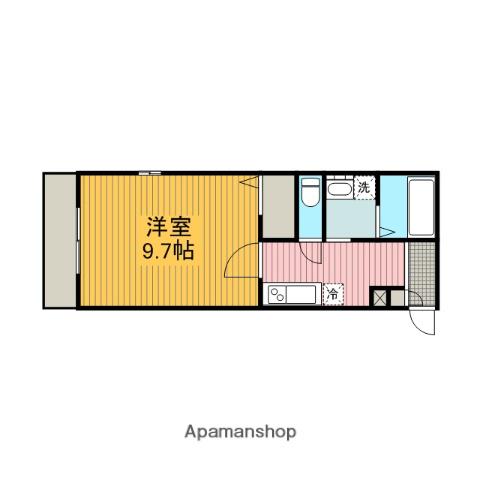 松風ハイツ(1K/2階)の間取り写真