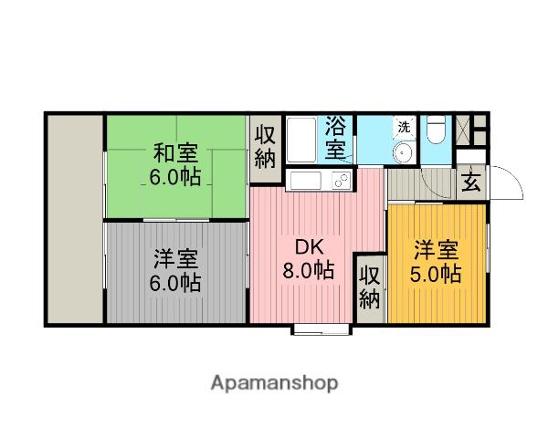 リバティーヒルズ21(3DK/3階)の間取り写真