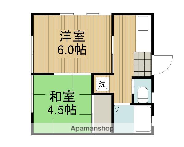 第1美咲コーポ(2K/2階)の間取り写真